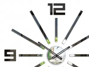ModernClock 3D nalepovacie hodiny Big Sheen čierne