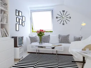ModernClock 3D nalepovacie hodiny Big Sheen čierne