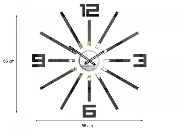 ModernClock 3D nalepovacie hodiny Big Sheen čierne