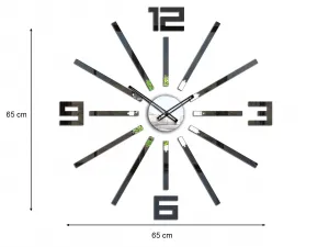 ModernClock 3D nalepovacie hodiny Big Sheen čierne