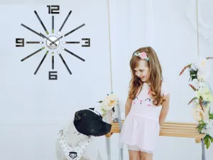 ModernClock 3D nalepovacie hodiny Big Sheen čierne