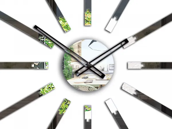 ModernClock 3D nalepovacie hodiny Big Sheen čierne