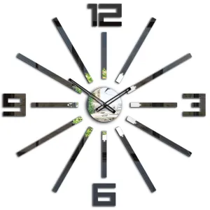 ModernClock 3D nalepovacie hodiny Big Sheen čierne