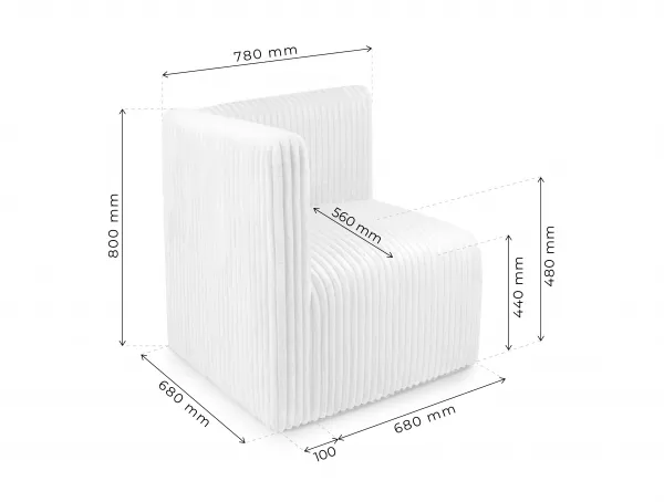 SMART MODULAR SOFA Prevedenie: Stredový modul