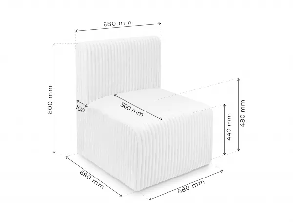 SMART MODULAR SOFA Prevedenie: Stredový modul