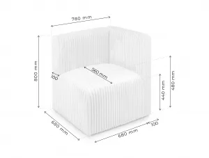 SMART MODULAR SOFA Prevedenie: Stredový modul