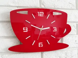ModernClock Nástenné hodiny Kaffé červené