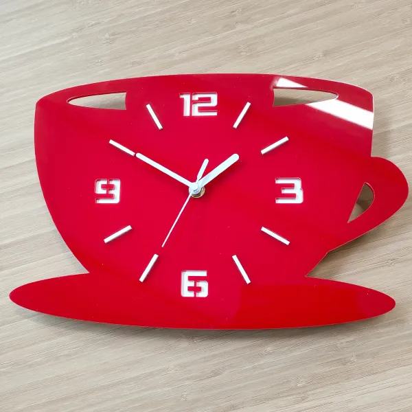 ModernClock Nástenné hodiny Kaffé červené