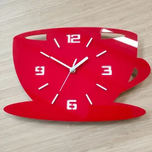 ModernClock Nástenné hodiny Kaffé červené