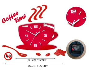 ModernClock Nástenné hodiny Kaffé červené