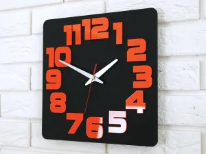 ModernClock Nástenné hodiny Logic čierno-oranžové