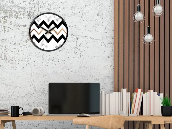 ModernClock Nástenné hodiny Marble čiernobiele