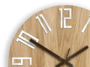 ModernClock Nástenné hodiny tenké Dub hnedý