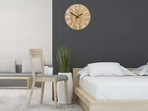 ModernClock Nástenné hodiny tenké Dub hnedý