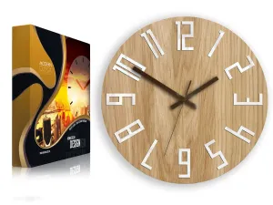 ModernClock Nástenné hodiny tenké Dub hnedý
