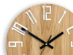 ModernClock Nástenné hodiny Tenké Dub hnedo-čierne