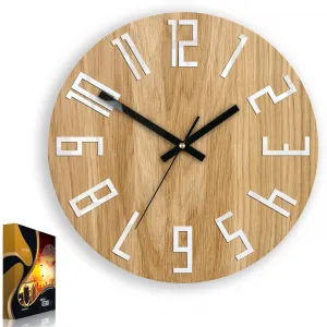ModernClock Nástenné hodiny Tenké Dub hnedo-čierne