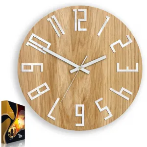 ModernClock Nástenné hodiny tenké Dub svetle hnedé