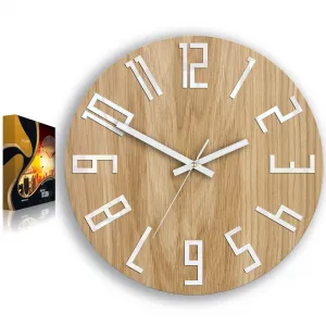 ModernClock Nástenné hodiny tenké Dub svetle hnedé