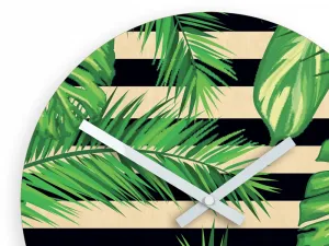 ModernClock Nástenné hodiny Tropical čierno-zelené