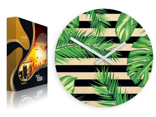 ModernClock Nástenné hodiny Tropical čierno-zelené