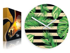 ModernClock Nástenné hodiny Tropical čierno-zelené