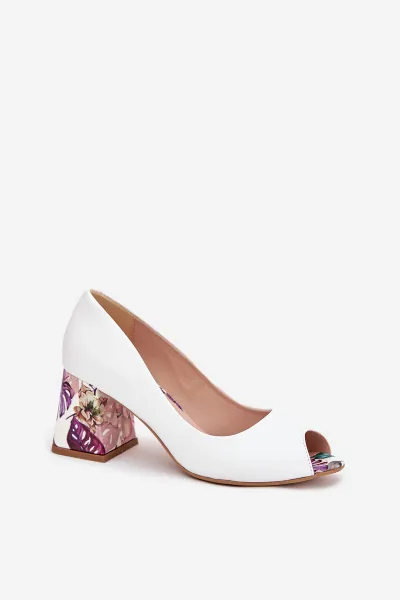 Boto Kožené lodičky s ozdobným opätkom Lewski Shoes