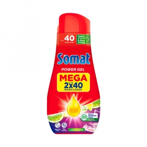 SOMAT All-in-1 Gél do umývačky Lemon & Lime 2 x 720 ml 80 dávok