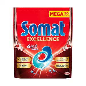 SOMAT Excellence 4in1 Kapsuly do umývačky 50 kusov