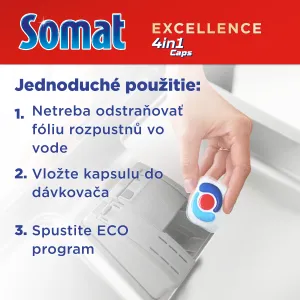 SOMAT Excellence 4in1 Kapsuly do umývačky 50 kusov