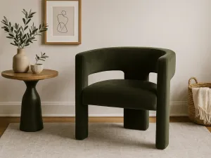 Tmavozelené dizajnové kreslo ALPAH B VELVET
