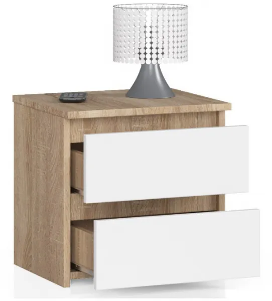 Ak furniture Nočný stolík CL2 40 cm dub sonoma/biely