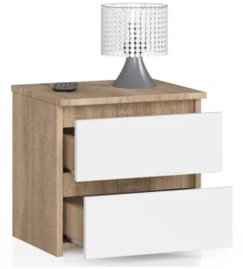 Ak furniture Nočný stolík CL2 40 cm dub sonoma/biely