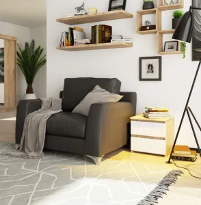 Ak furniture Nočný stolík CL2 40 cm dub sonoma/biely