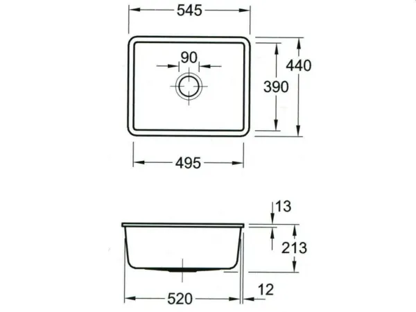 VILLEROY & BOCH VILLEROY & BOCH - Keramický drez Subway 60 SU Graphit podstavný 545 x 440 bez excentra 331001i4