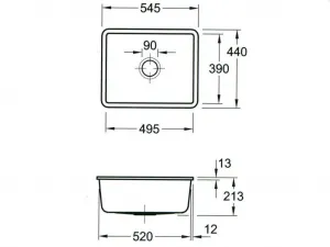 VILLEROY & BOCH VILLEROY & BOCH - Keramický drez Subway 60 SU Graphit podstavný 545 x 440 bez excentra 331001i4
