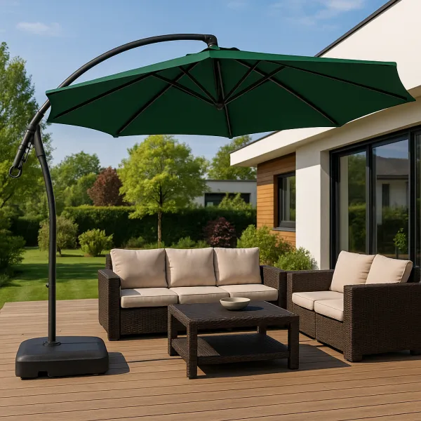 Záhradný slnečník Houseland Vortexa 300 cm tmavozelený