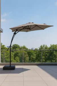 Záhradný slnečník Houseland Zylo 300 cm svetlosivý
