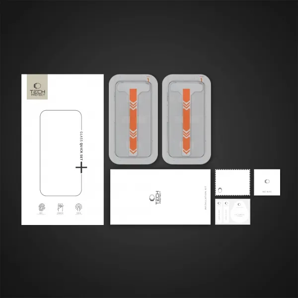 Tech-Protect Quick Set 2x ochranné sklo na iPhone 16 Pro, čierne