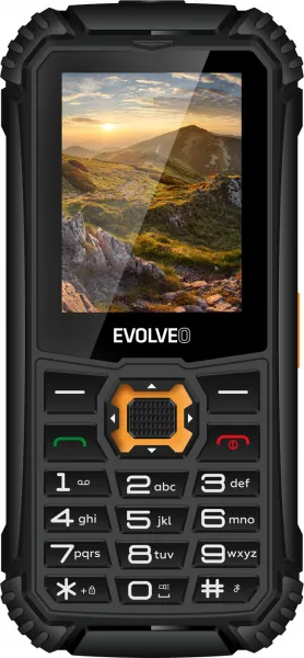EVOLVEO StrongPhone Q1, vodotěsný odolný Dual SIM telefon, černo-oranžový