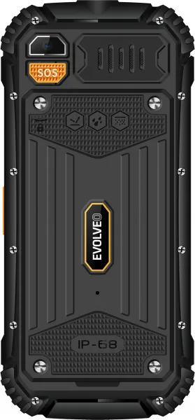 EVOLVEO StrongPhone Q1, vodotěsný odolný Dual SIM telefon, černo-oranžový