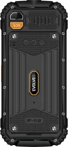 EVOLVEO StrongPhone Q1, vodotěsný odolný Dual SIM telefon, černo-oranžový