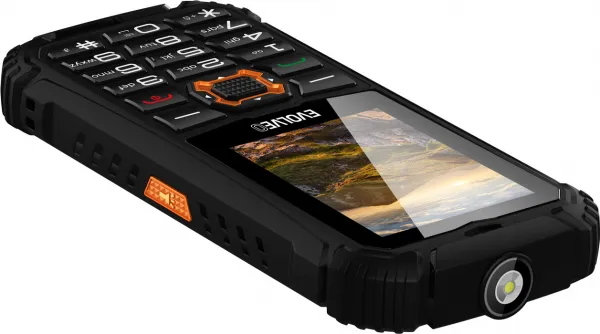 EVOLVEO StrongPhone Q1, vodotěsný odolný Dual SIM telefon, černo-oranžový