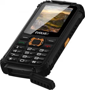 EVOLVEO StrongPhone Q1, vodotěsný odolný Dual SIM telefon, černo-oranžový