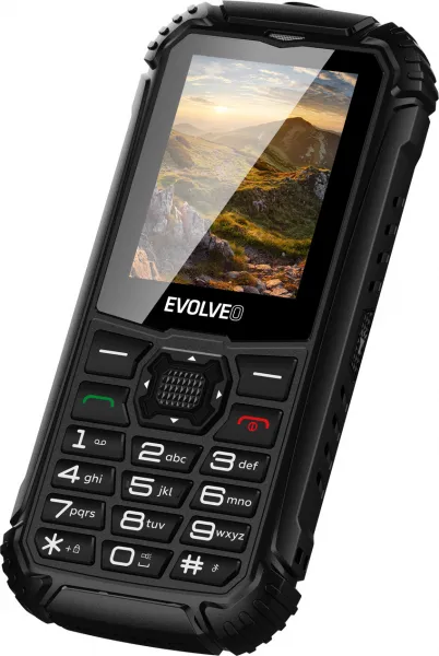 EVOLVEO StrongPhone Q1, vodotěsný odolný Dual SIM telefon, černý