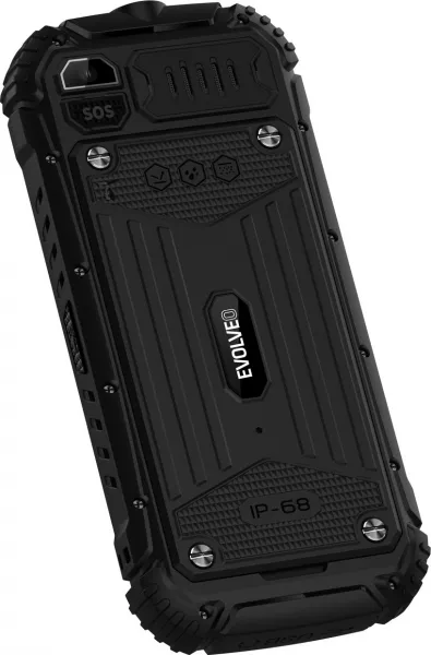 EVOLVEO StrongPhone Q1, vodotěsný odolný Dual SIM telefon, černý