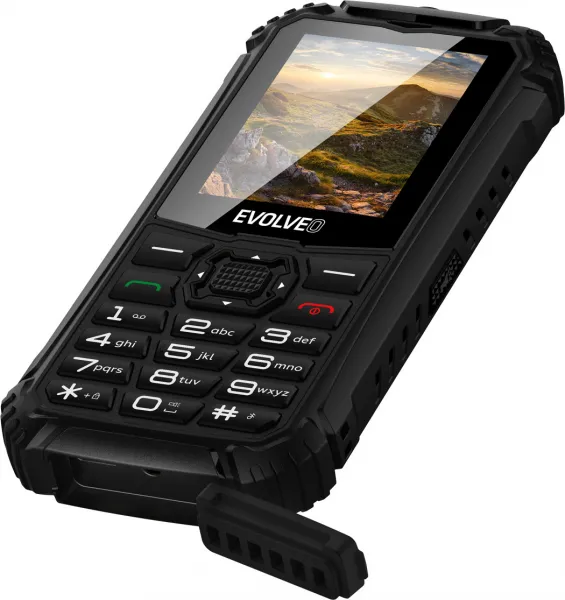 EVOLVEO StrongPhone Q1, vodotěsný odolný Dual SIM telefon, černý