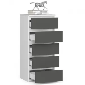 Ak furniture Komoda CL5 40 cm bílá/grafitově šedá