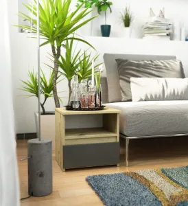 Ak furniture Noční stolek CL1 40 cm dub artisan/grafitově šedý
