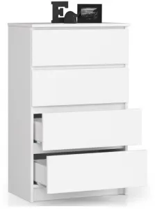 Ak furniture Komoda Kuba 60 cm - 4 zásuvky biela